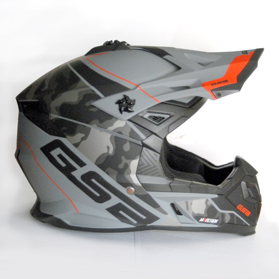 Casco enduro GSB gris/rojo – MXTREME