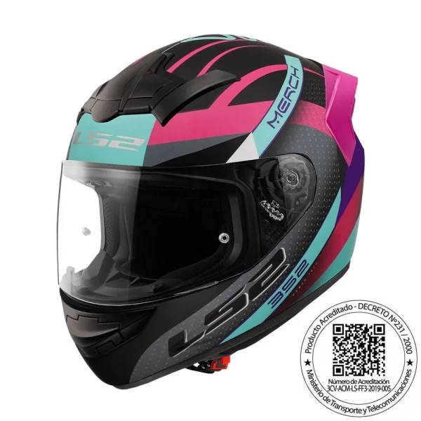 Casco LS2  FF352 Merch rosa/negro