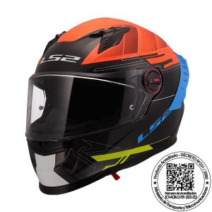 Casco Ls2 Cosmo Negro/Naranja/ Matte