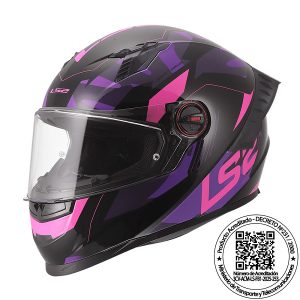Casco Ls2 Cosmo Negro Morado Matte