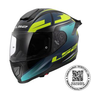 Casco Ls2 Flash II azul/amarillo matte