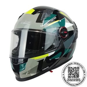 Casco Ls2 Cosmos 816 Astom Negro/verde