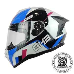 Casco Ghb M-72 Zabak Bco/azul/rosa