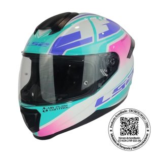 Casco Ls2 FF802 Flash II Blanco/rosa/ celeste