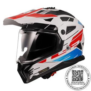 Casco Ls2 Mx702 Pioner II Rally Rojo/Azul/Blanco