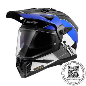 Casco Ls2 Pioneer II Rally Azul/Blanco Matte